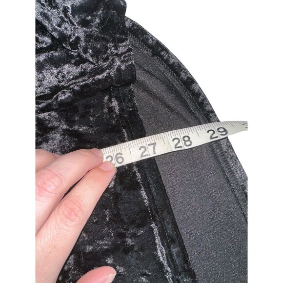 Spring + Mercer Crushed Velvet Legging Tee Black V-Neck Short Sleeve Sz S Witchy - Picture 7 of 7